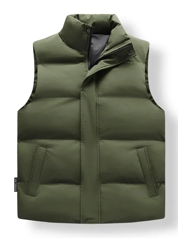 Cozy Casual Mens Zip-Up Vest with Convenient Zippered Pockets - SF1929