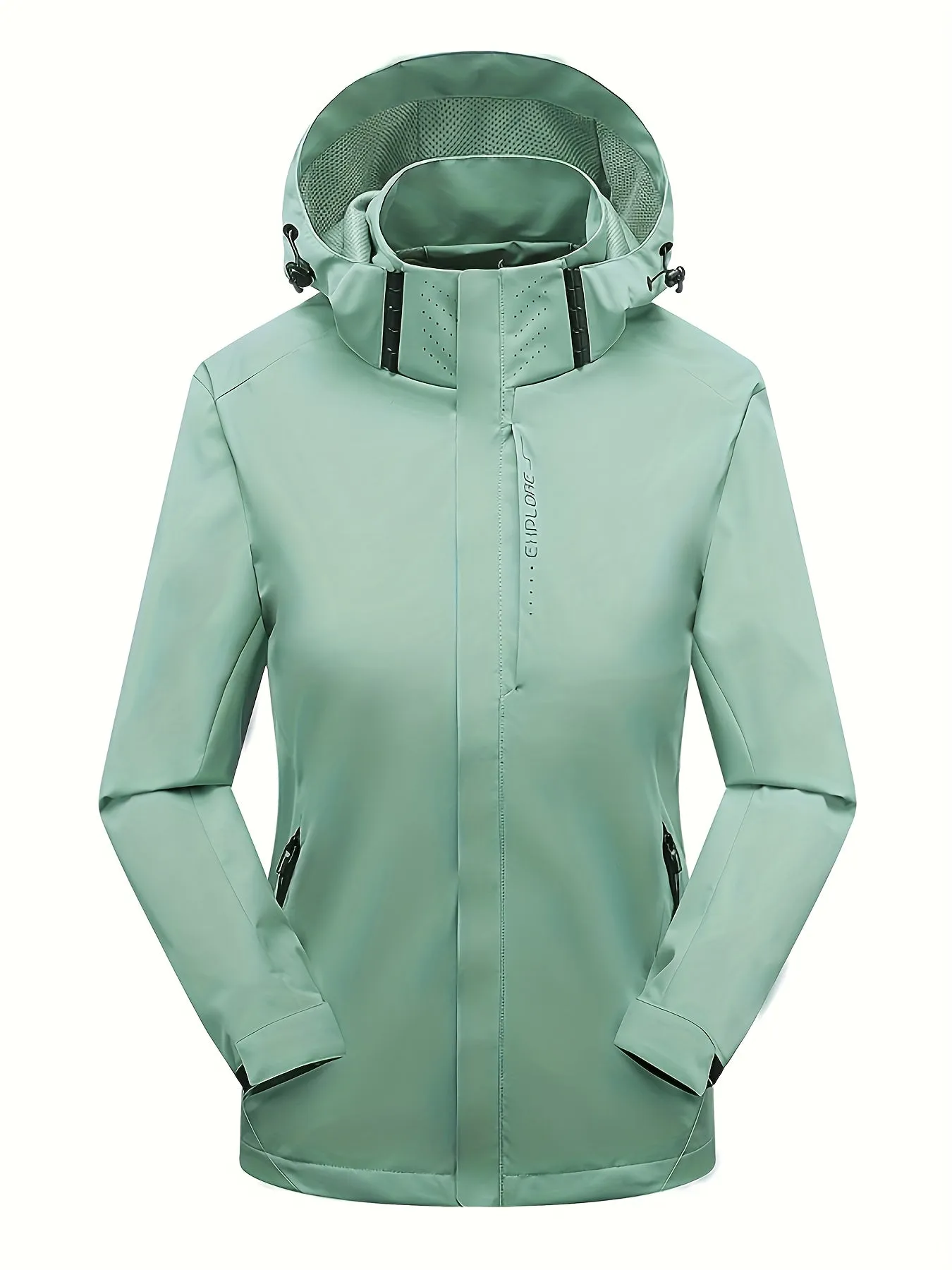 Waterproof Outdoor Jacket - Fully Rainproof and Windproof with Long Sleeves, Zipper Pockets, and Adjustable Hood - Perfect for Casual Womens Outdoor Activities