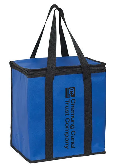 Wholesale Insulated Non Woven Tote Bag with Square Zippered Top & Poly Board Insert - Y2KC1213