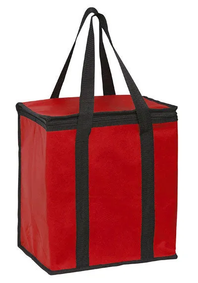 Wholesale Insulated Non Woven Tote Bag with Square Zippered Top & Poly Board Insert - Y2KC1213