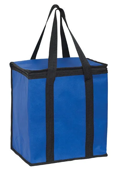 Wholesale Insulated Non Woven Tote Bag with Square Zippered Top & Poly Board Insert - Y2KC1213