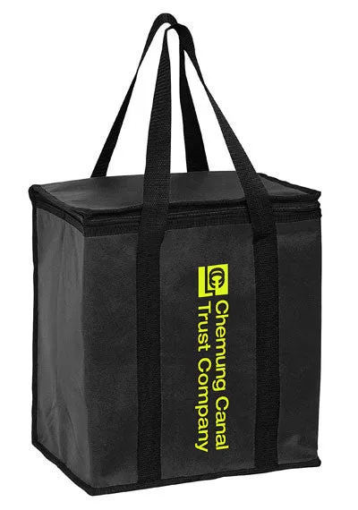 Wholesale Insulated Non Woven Tote Bag with Square Zippered Top & Poly Board Insert - Y2KC1213