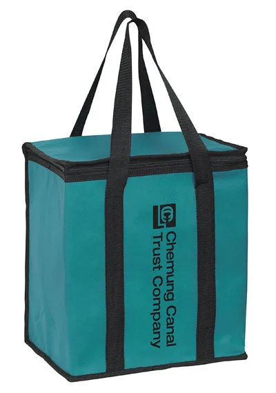 Wholesale Insulated Non Woven Tote Bag with Square Zippered Top & Poly Board Insert - Y2KC1213