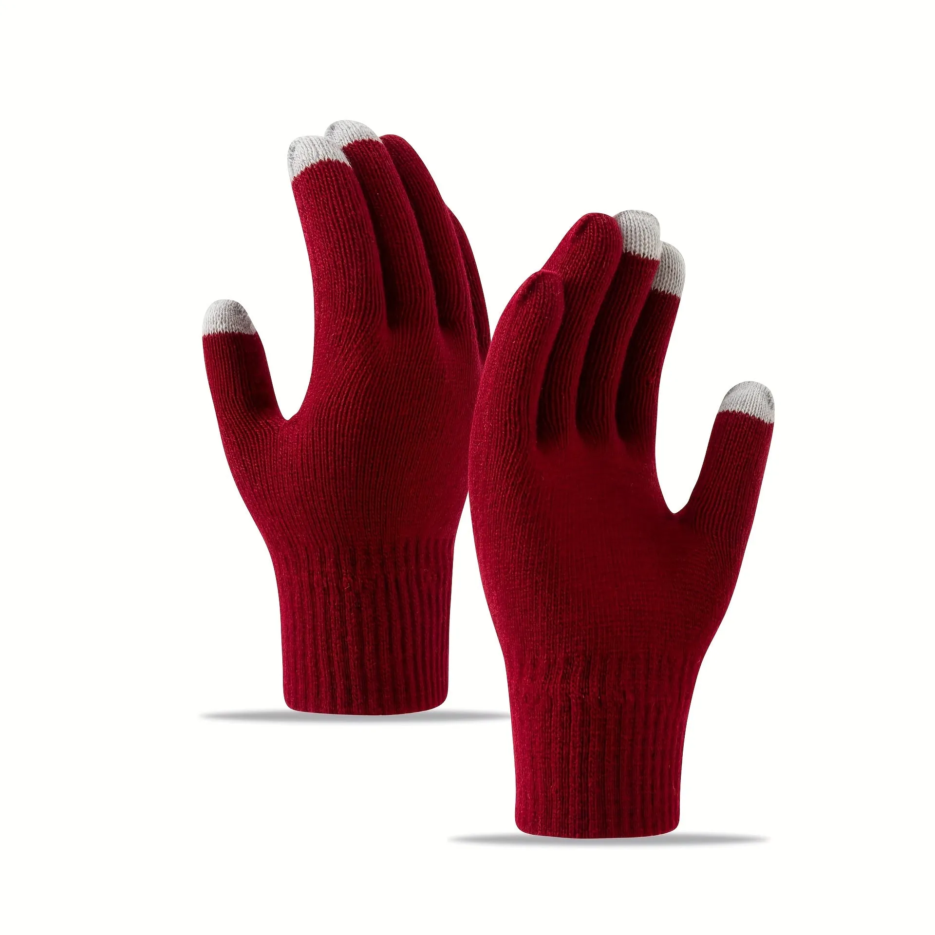 Winter Knitted Gloves For Men And Women, Touch Screen, Cold And Warm, All Finger Gloves, Korean Bicycle Acrylic Gloves