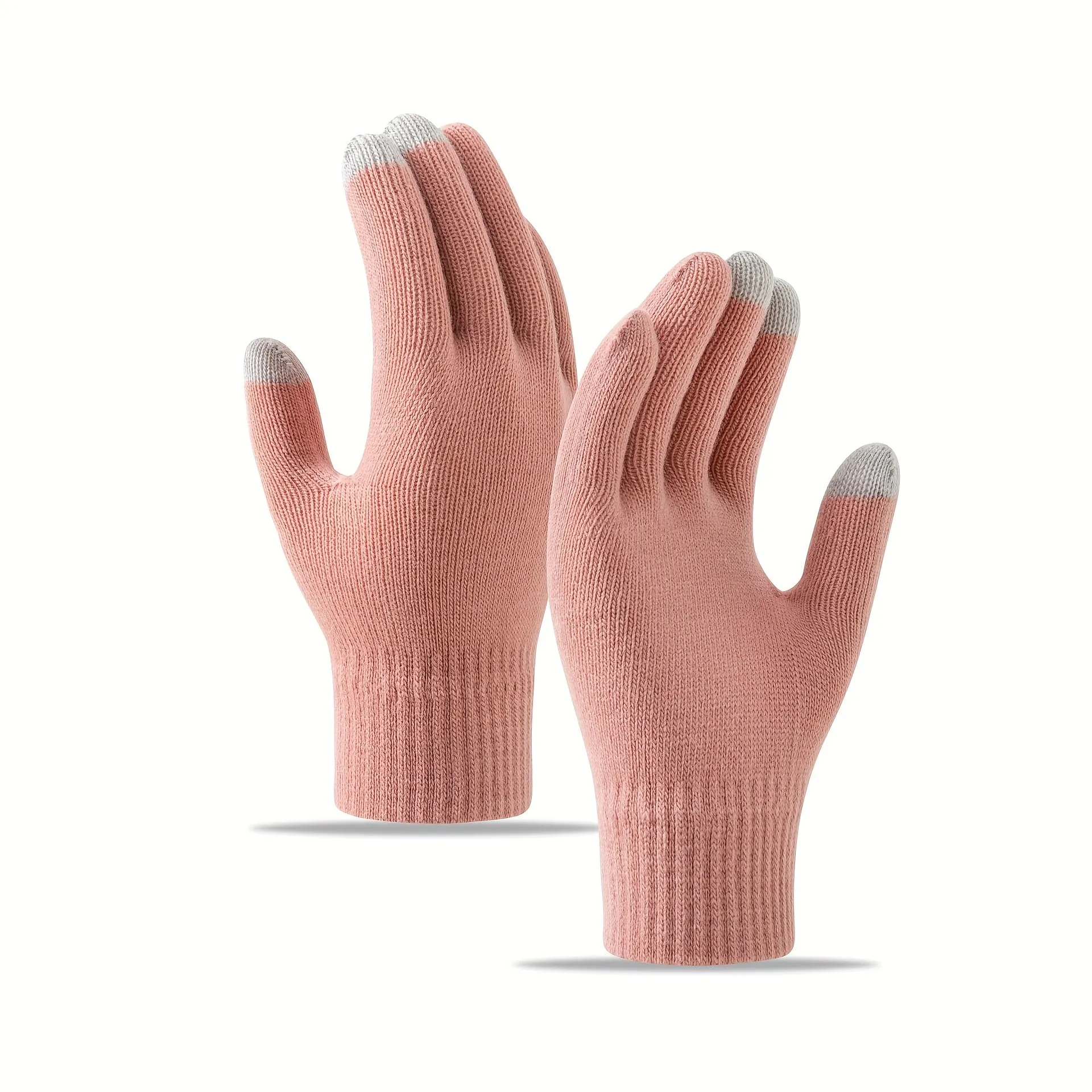 Winter Knitted Gloves For Men And Women, Touch Screen, Cold And Warm, All Finger Gloves, Korean Bicycle Acrylic Gloves