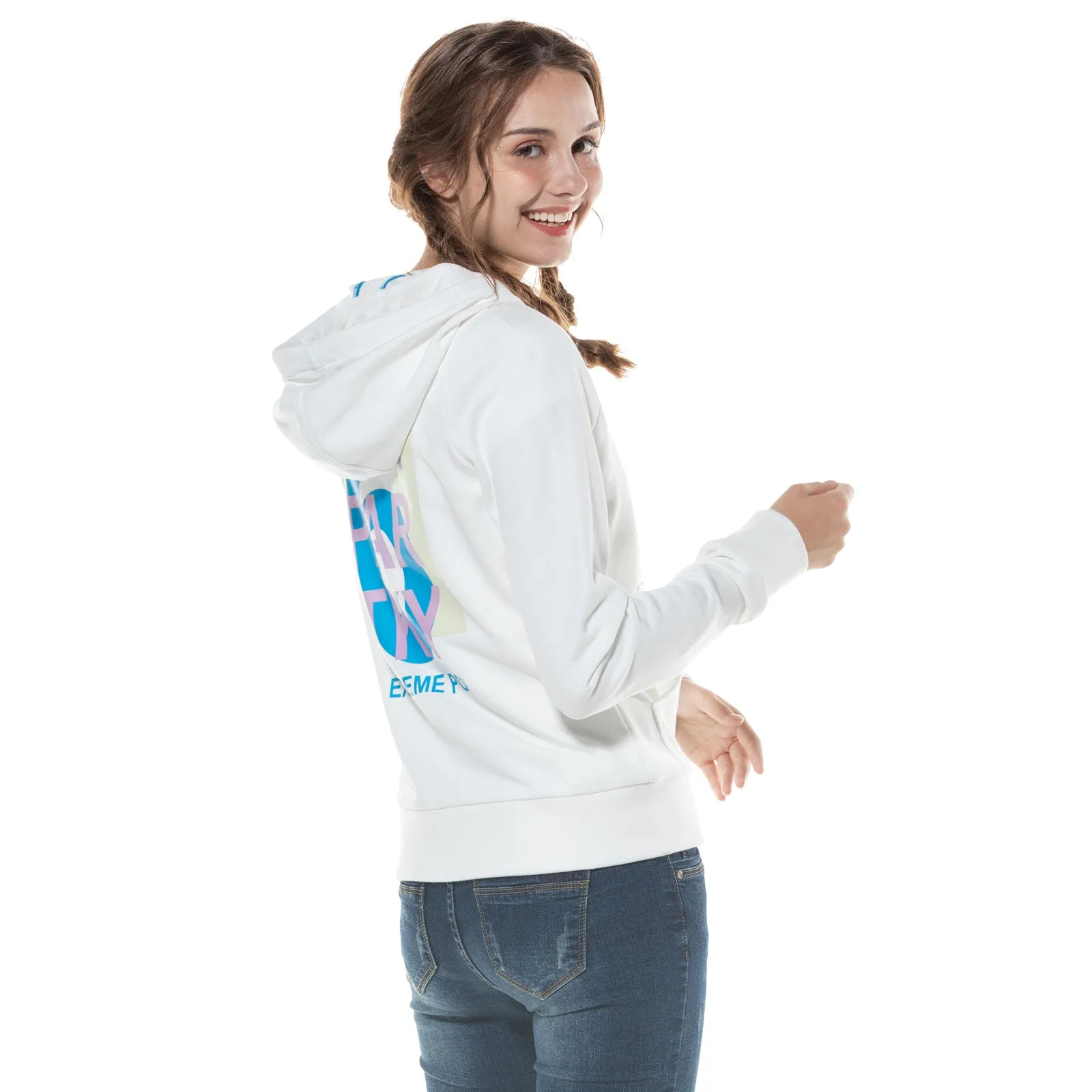 Womens Printed Zip-up Hoodie