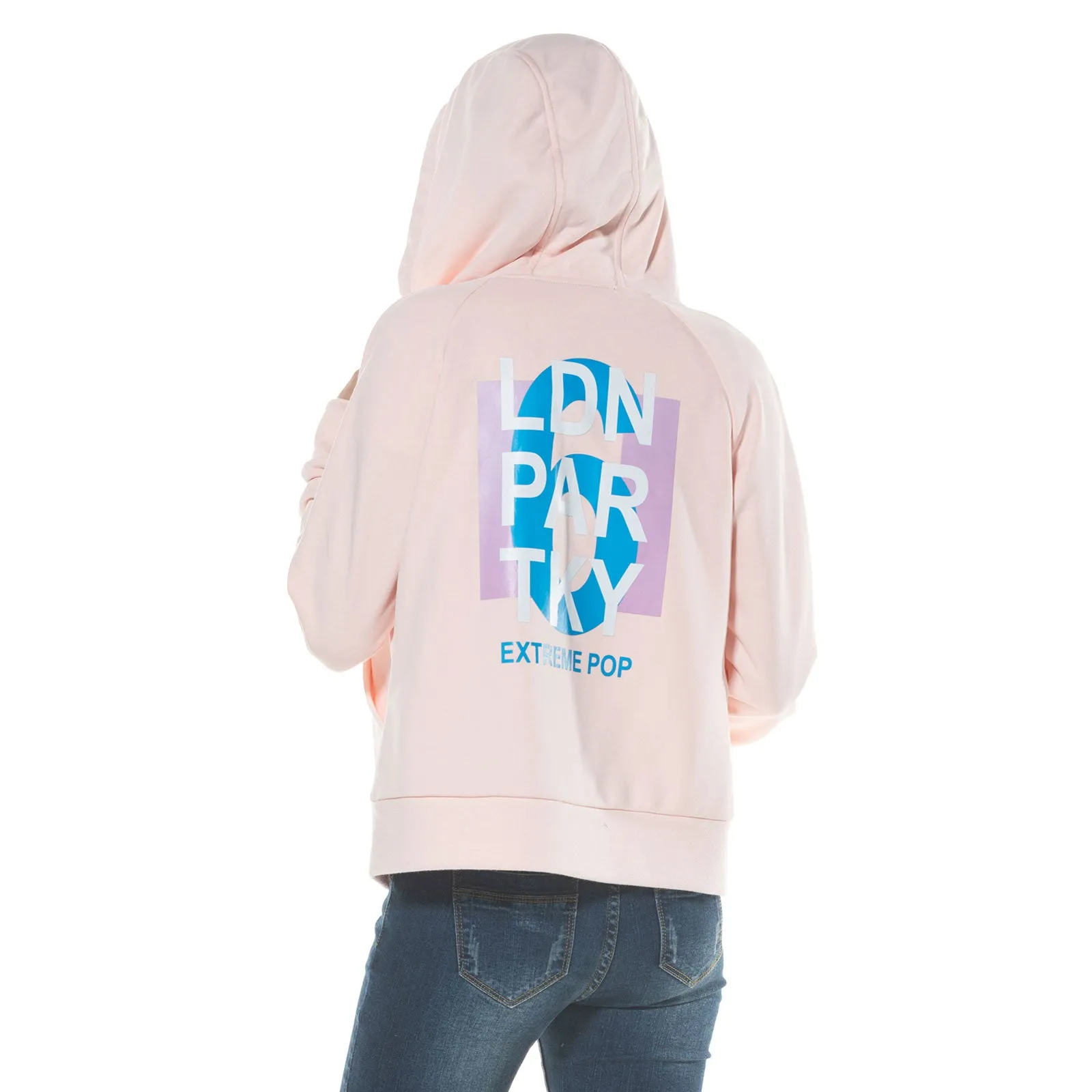 Womens Printed Zip-up Hoodie